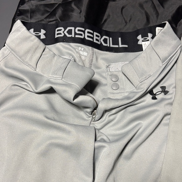 Under Armour Light Gray Youth Athletic Pants - Picture 2 of 5